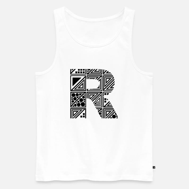 Buchstabe R - Männer Premium Bio Tank Top - Weiß