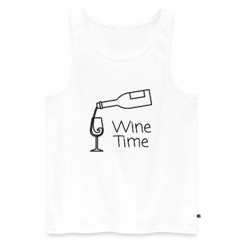 Wine Time - Männer Premium Bio Tank Top - Weiß - Vorne - Michal (187cm)