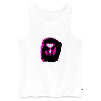 Hoody head: Pink - Männer Premium Bio Tank Top - Weiß - Vorne - Michal (187cm)