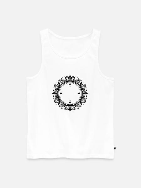 Ornament Frame Round - Men's Premium Organic Tank Top - white