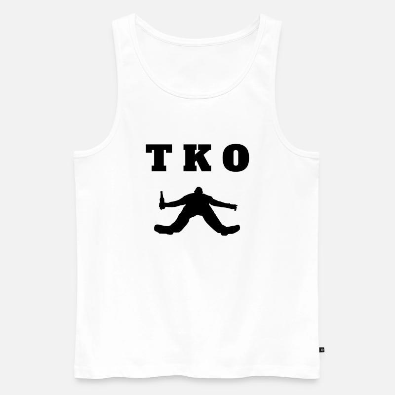TKO Drunk Man Passed Out Blackout Drunken Coma - Männer Premium Bio Tank Top - Weiß