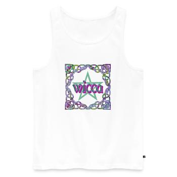 keltischer rahmen wicca e 230 - Männer Premium Bio Tank Top - Weiß - Vorne - Michal (187cm)