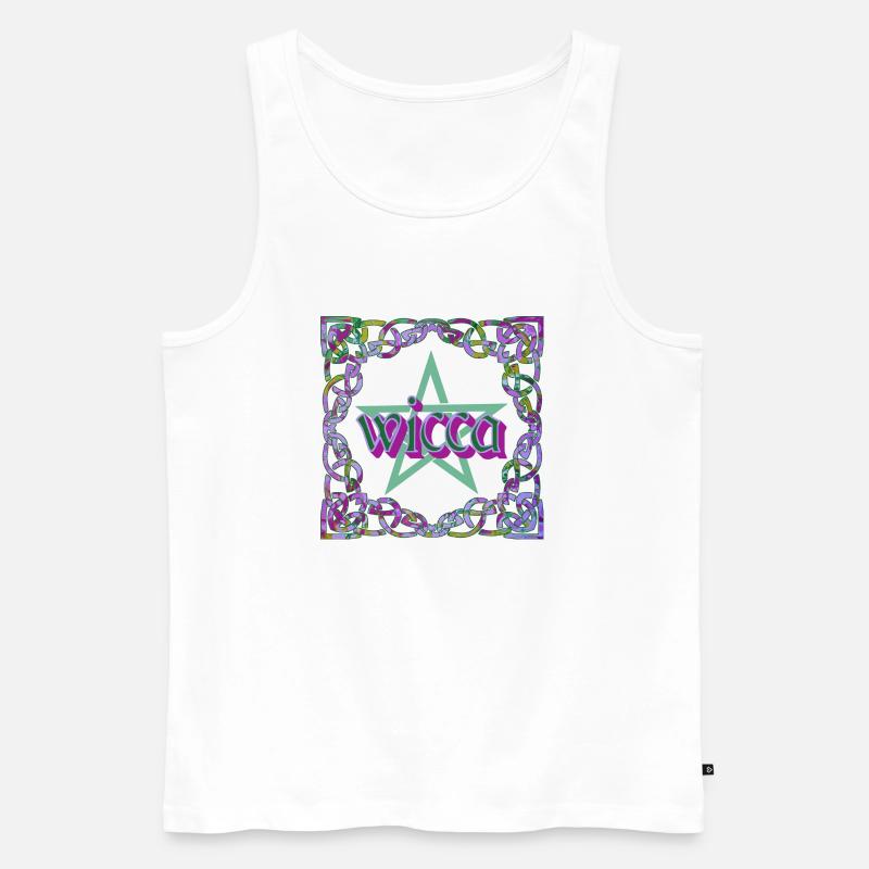 Celtic Frame Wicca E 230 - Men's Premium Organic Tank Top - white