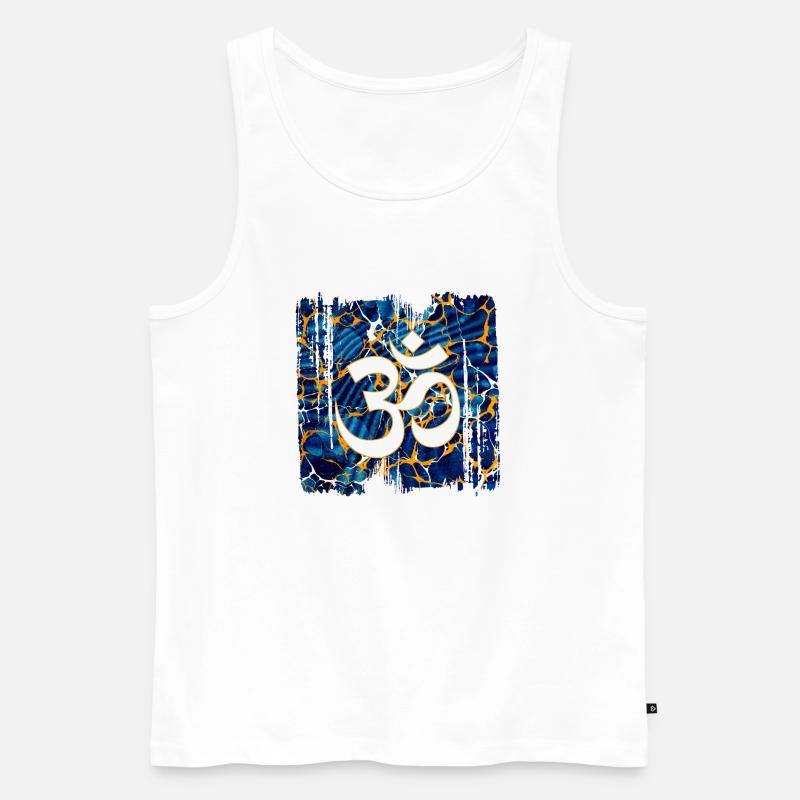 om e 16 - Men's Premium Organic Tank Top - white