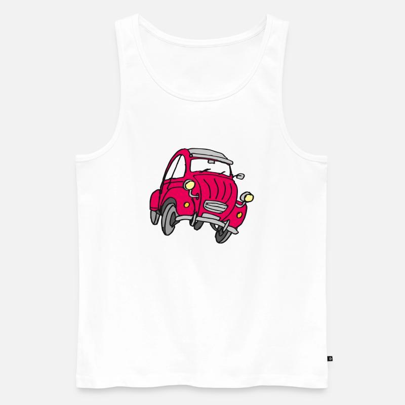 Comic Kleinwagen Rot - Männer Premium Bio Tank Top - Weiß