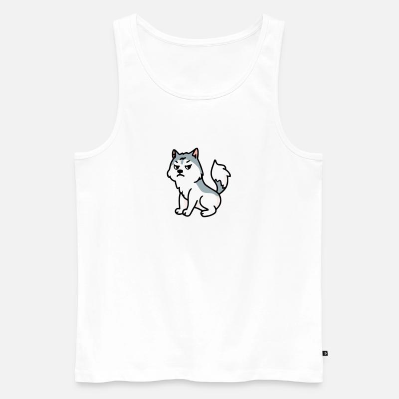 Huskytrainer Grumpy Hund Malamute - Männer Premium Bio Tank Top - Weiß