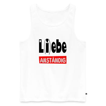 lebe anständig II - Männer Premium Bio Tank Top - Weiß - Vorne - AI Model Male 178 light (178cm)