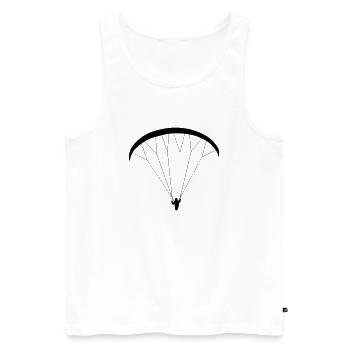 Vols de fond en parapente - Débardeur bio Premium Homme - blanc - Devant - AI Model Male 178 light (178cm)