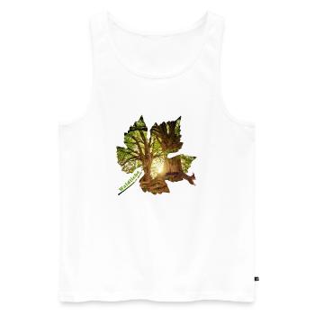 Forest 25 in leaf with squirrel - Men's Premium Organic Tank Top - white - Front - Michal (187cm)