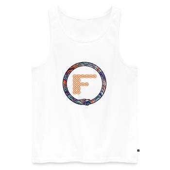 Knot F with Celtic Snake - Men's Premium Organic Tank Top - white - Front - AI Model Male 178 light (178cm)