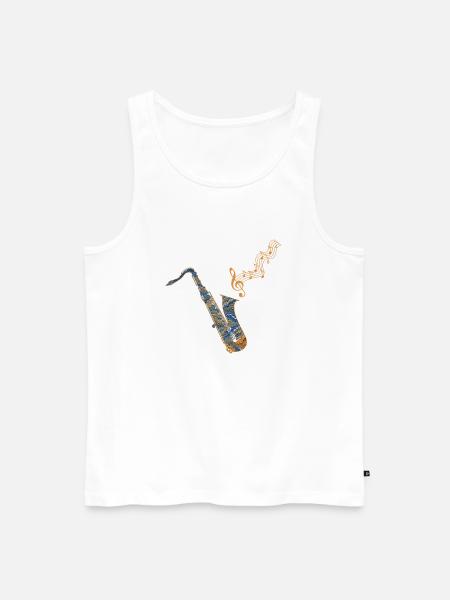 Saxophone Ebru 50 - Men's Premium Organic Tank Top - white