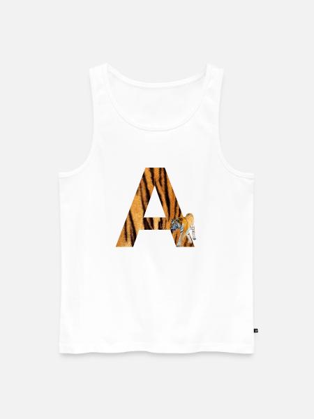 Tiger A - Men's Premium Organic Tank Top - white