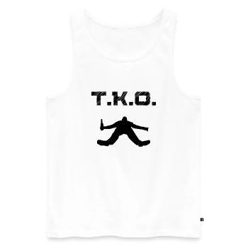 T.K.O. Drunken Man Évanoui Évanouissement Drunk Coma - Débardeur bio Premium Homme - blanc - Devant - AI Model Male 178 light (178cm)
