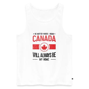 Canada - Débardeur bio Premium Homme - blanc - Devant - AI Model Male 178 light (178cm)