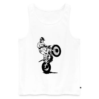 Motorrad Trial - Motorcycle Trial - Männer Premium Bio Tank Top - Weiß - Vorne - AI Model Male 178 light (178cm)
