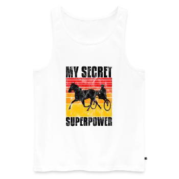 My Secret Superpower Trabrennen Trabreiter Sulky - Männer Premium Bio Tank Top - Weiß - Vorne - Michal (187cm)