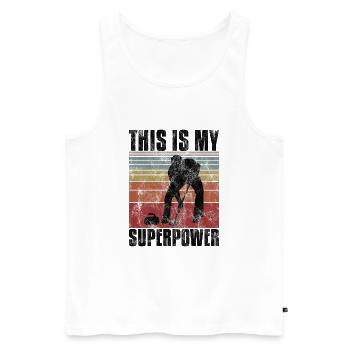 Curling is my Superpower Curler Eisstockschießen - Men's Premium Organic Tank Top - white - Front - Michal (187cm)