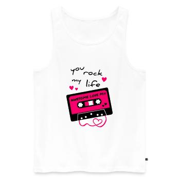 Love Mix Tape - Men's Premium Organic Tank Top - white - Front - AI Model Male 178 light (178cm)