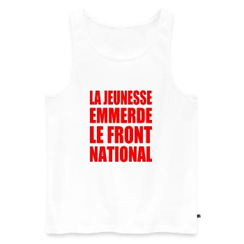 la jeunesse emmerde front national - Débardeur bio Premium Homme - blanc - Devant - AI Model Male 178 light (178cm)