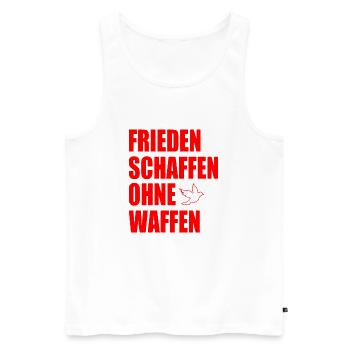 Frieden schaffen ohne waffen - Männer Premium Bio Tank Top - Weiß - Vorne - Michal (187cm)