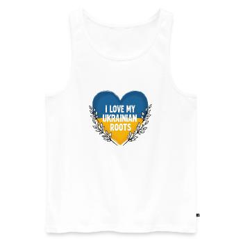 Amour ukrainien - Coeur et drapeau - Débardeur bio Premium Homme - blanc - Devant - Michal (187cm)