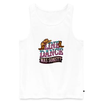 Line Dance Was sonst? Ich bin Line Dancer - Männer Premium Bio Tank Top - Weiß - Vorne - Michal (187cm)