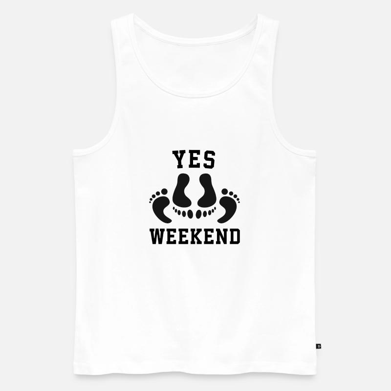 Füße Erotischer Frecher Spruch Geschenkidee - Männer Premium Bio Tank Top - Weiß