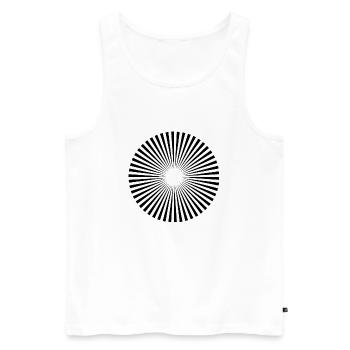 Illusion d’illusions optiques motifs géométrie - Débardeur bio Premium Homme - blanc - Devant - AI Model Male 178 light (178cm)