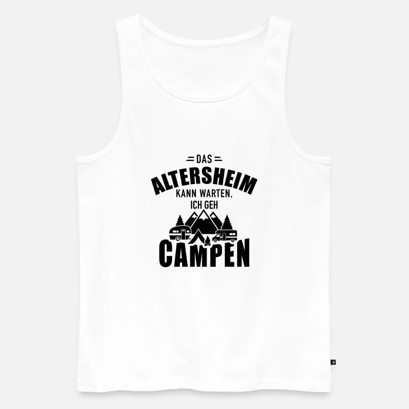 Camping - Männer Premium Bio Tank Top - Weiß