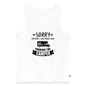 Wohnmobil - Männer Premium Bio Tank Top - Weiß - Vorne - Michal (187cm)