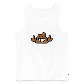 Emoji Caca Stinkfingers 3c - Débardeur bio Premium Homme - blanc - Devant - AI Model Male 178 light (178cm)