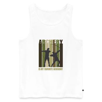 Lustiger Bogensport Spruch Bogenschießen - Männer Premium Bio Tank Top - Weiß - Vorne - Michal (187cm)