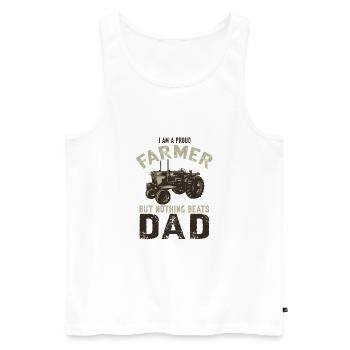 Lustiger Landwirt Spruch mit Traktor - Männer Premium Bio Tank Top - Weiß - Vorne - Michal (187cm)