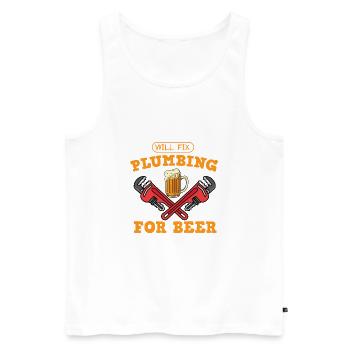 Handwerker Installateur Spruch Klempner - Männer Premium Bio Tank Top - Weiß - Vorne - Michal (187cm)