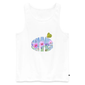 Summer meadow with lemon butterfly - Men's Premium Organic Tank Top - white - Front - Michal (187cm)