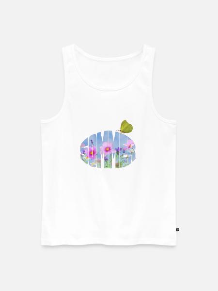 Summer meadow with lemon butterfly - Men's Premium Organic Tank Top - white