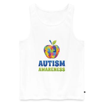 Autism Awareness - Men's Premium Organic Tank Top - white - Front - Michal (187cm)