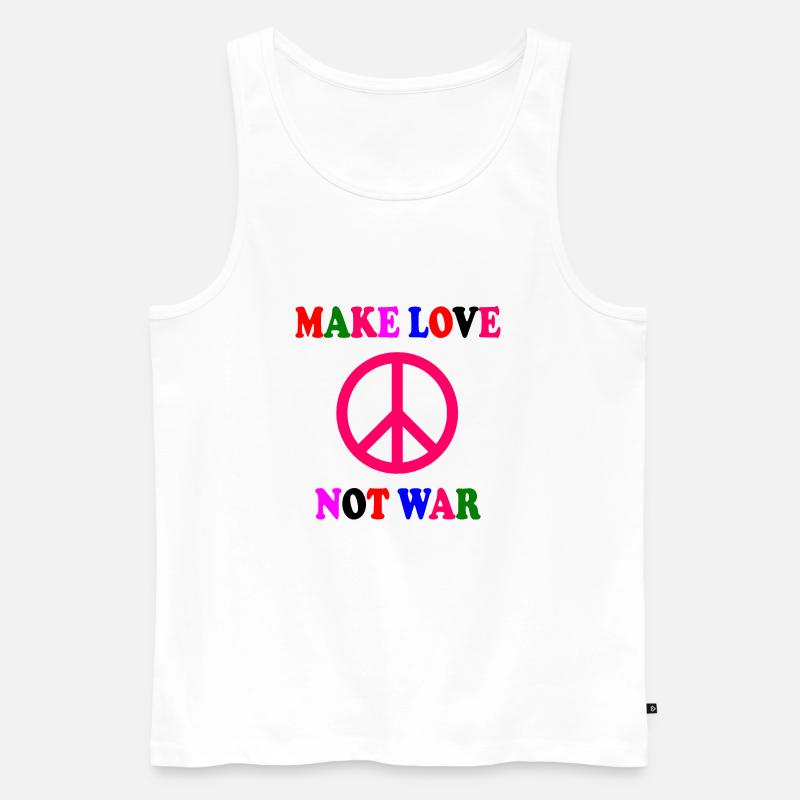 Make love not war - Männer Premium Bio Tank Top - Weiß