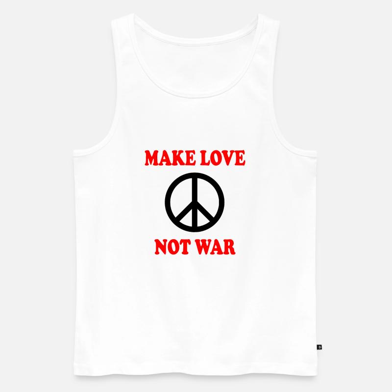 Make love not war - Männer Premium Bio Tank Top - Weiß