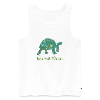 Turtle E 71 - Men's Premium Organic Tank Top - white - Front - AI Model Male 178 light (178cm)