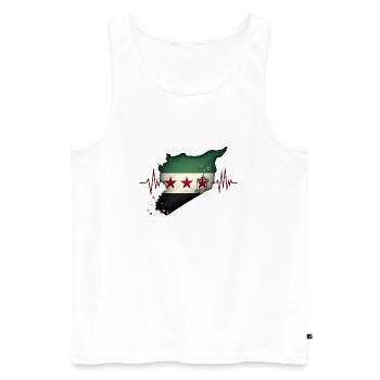 syrien flagge - Herzstück - Männer Premium Bio Tank Top - Weiß - Vorne - Michal (187cm)