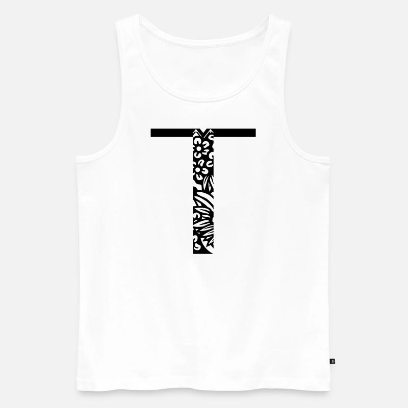 Buchstabe T - Männer Premium Bio Tank Top - Weiß
