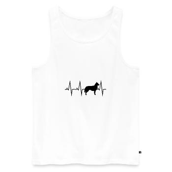 Siberian Husky Heartbeat Schwarz Geschenk - Männer Premium Bio Tank Top - Weiß - Vorne - Michal (187cm)