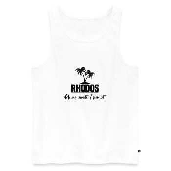 Rhodos Heimat Insel Liebe Geschenk - Männer Premium Bio Tank Top - Weiß - Vorne - AI Model Male 178 light (178cm)