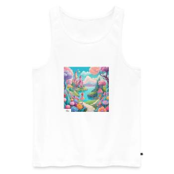 Colorful princess dreamscape - Men's Premium Organic Tank Top - white - Front - AI Model Male 178 light (178cm)