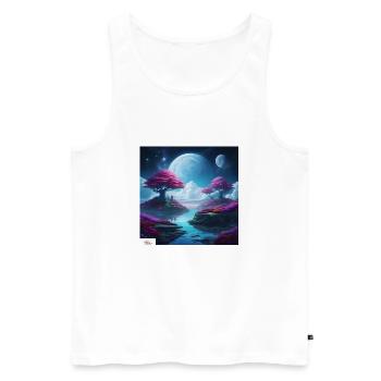 Soft & serene dreamscape - Men's Premium Organic Tank Top - white - Front - Michal (187cm)