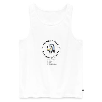 Irony list cartoon - Men's Premium Organic Tank Top - white - Front - AI Model Male 178 light (178cm)