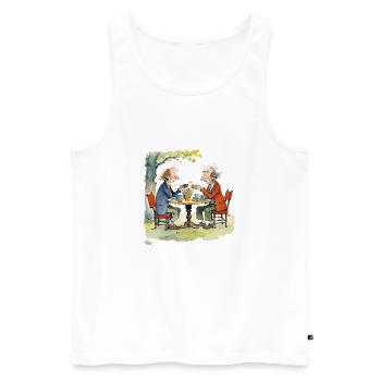 Herren Freunde, die einen Moment teilen - Männer Premium Bio Tank Top - Weiß - Vorne - Michal (187cm)
