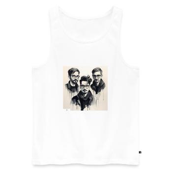 Freunde Porträt in Tinte - Männer Premium Bio Tank Top - Weiß - Vorne - AI Model Male 178 light (178cm)