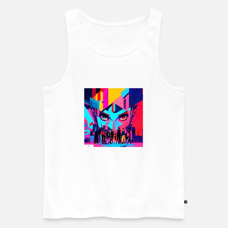 Freunde mit digitalem Blick - Männer Premium Bio Tank Top - Weiß